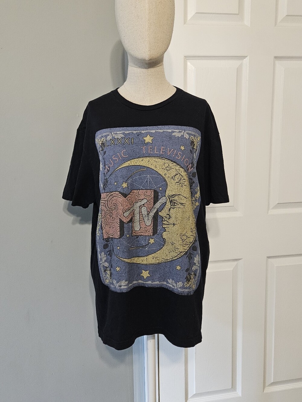 Vintage MTV Black Tee with Moon & Logo
